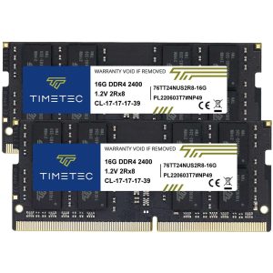Timetec Hynix IC DDR4 2666MHz PC4-21300 Unbuffered Non-ECC 1.2V CL19 260 Pin SODIMM Laptop Notebook Computer Memory RAM Module Upgrade(4GB) - 32GB (2 x 16GB),DDR4 2400 (PC4 19200),17