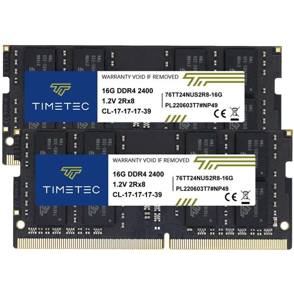 Timetec Hynix IC DDR4 2666MHz PC4-21300 Unbuffered Non-ECC 1.2V CL19 260 Pin SODIMM Laptop Notebook Computer Memory RAM Module Upgrade(4GB) - 32GB (2 x 16GB),DDR4 2400 (PC4 19200),17