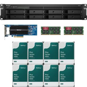 Synology RS1221+ RackStation with 4GB RAM, E10G18-T2 10GbE Adapter and 32TB (8 x 4TB) of Synology Plus NAS Drives Fully Assembled and Tested By CustomTechSales - 8GB DDR4,32TB (8 x 4TB)