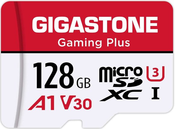 [Gigastone] Micro SD Card 32GB 5-Pack, Camera Plus, MicroSDHC Memory Card for Video Camera, Wyze Cam, Security Camera, Roku, Full HD Video Recording, UHS-I U1 A1 Class 10, up to 90MB/s, with Adapter - 128GB,Gaming Plus,1-Pack