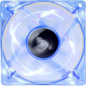 Bgears b-PWM 80 Translucent Blue with Blue LEDs, 2 ball Bearing PWM fan with  500 to 4000RPM, 78CFM, 37dba