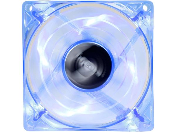 Bgears b-PWM 80 Translucent Blue with Blue LEDs, 2 ball Bearing PWM fan with  500 to 4000RPM, 78CFM, 37dba