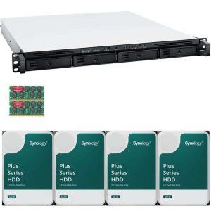 Synology RS822RP+ AMD Ryzen V1500B 4-Bay NAS 8GB RAM 32TB (4 x 8TB) of Synology Plus NAS Drives Fully Assembled and Tested By CustomTechSales - 32GB,16TB (4 x 4TB)