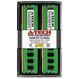 A-Tech 32GB (4x8GB) 1Rx4 PC4-17000R DDR4 2133 MHz ECC RDIMM Registered DIMM 288-Pin Single Rank x4 Server & Workstation RAM Memory Upgrade Kit - 16GB (2 x 8GB)