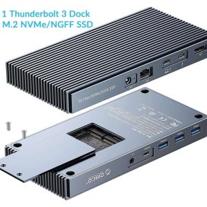 ORICO M.2 NVMe Cloner Dual-Bay NVMe Docking Station USB C to NVMe SSD Enclosure Aluminum M.2 Duplicator Offline Clone for PCIe M-Key SSDs Max 8TB Tool Free-M2P2 - No,Without Clone,M.2 NVME SSD,2 Bay + 9-in-1 Dock (Thunderbolt 3)