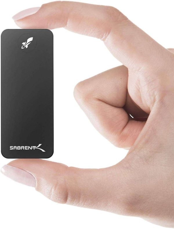 SABRENT Rocket Nano 2TB USB 3.2 10Gb/s External Aluminum SSD (Black) (SB-2TB-NANO-BLK) - 2TB,Black,Standard Model