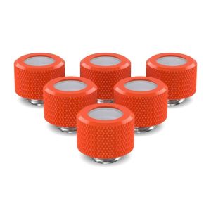 PrimoChill 14mm OD Rigid SX Fitting - 6 Pack - UV Orange