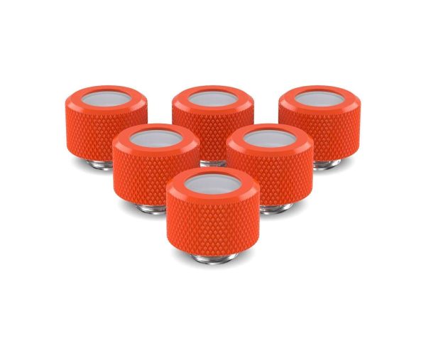 PrimoChill 14mm OD Rigid SX Fitting - 6 Pack - UV Orange