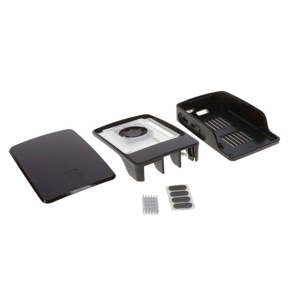 Raspberry Pi SC1160 Active Cooling PWM Fan Protection, Inbuilt fan case, Black-Grey