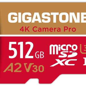 [Gigastone] Micro SD Card 32GB 5-Pack, Camera Plus, MicroSDHC Memory Card for Video Camera, Wyze Cam, Security Camera, Roku, Full HD Video Recording, UHS-I U1 A1 Class 10, up to 90MB/s, with Adapter - 512GB,4K Camera Pro,1-Pack