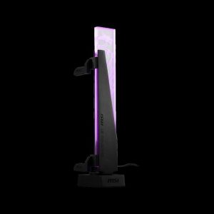 MSI Graphics Stand Model MPG ARGB GRAPHICS CARD STAND - WHITE Magnetic Base 8 mm Tempered Glass Mystic Light Sync - Black