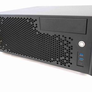 Sliger CX4150a | 4U 15" Short Depth Rackmount Chassis | ATX PSU | ATX Motherboard | 8x PCIe Slot Cutouts | 1x USB C & 2x USB A | Gaming PC | Made In USA - CX4150i,1x 5.25" Bay (3x 120mm Fans w/ 360mm AIO)