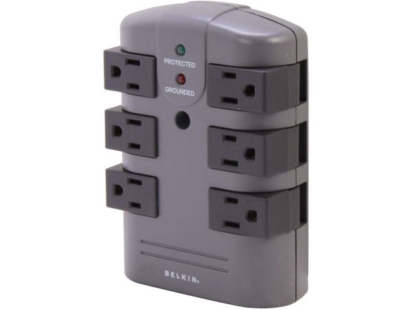 Pivot-Plug Surge Protector - 6,Wall Mount