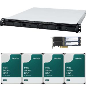 Synology RS822+ AMD Ryzen V1500B 4-Bay NAS 2GB RAM, 800GB (2x400GB) Cache, 16TB (4 x 4TB) of Synology Plus NAS Drives Fully Assembled and Tested By CustomTechSales - 2GB,16TB (4 x 4TB)