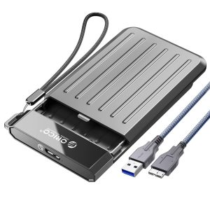 ORICO USB3.0 Micro-B to SATA3.0 Hard Drive Enclosure, Portable 2.5inch External Hard Drive Case Support UASP for 2.5'' SSD/HDD for Laptop, PS4, Xbox,Router,Green - M25U3 - Gray,USB 3.0