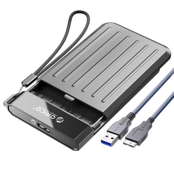 ORICO USB3.0 Micro-B to SATA3.0 Hard Drive Enclosure, Portable 2.5inch External Hard Drive Case Support UASP for 2.5'' SSD/HDD for Laptop, PS4, Xbox,Router,Green - M25U3 - Gray,USB 3.0