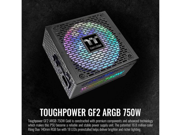 Thermaltake Toughpower GF2 ARGB Sync Series 750 W Full Modular 80 PLUS GOLD Certified
