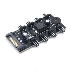 5 Channel Computer PC Case CPU Cooler 3pin cooling fan speed temperature controller, 5 Way 3 pin Fan Hub Power Supply Splitter by SATA 15 pin - SEN-001LX