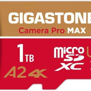 [Gigastone] Micro SD Card 32GB 5-Pack, Camera Plus, MicroSDHC Memory Card for Video Camera, Wyze Cam, Security Camera, Roku, Full HD Video Recording, UHS-I U1 A1 Class 10, up to 90MB/s, with Adapter - 1TB,4K Camera Pro MAX,1-Pack