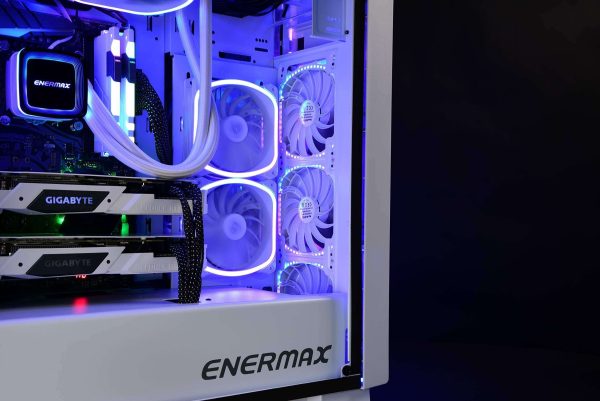 Enermax Squa RGB PWM 120mm Case Fan, Addressable RGB Sync Via Motherboard, Single Pack- White; UCSQARGB12P-W-SG