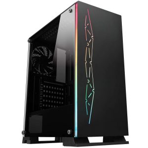 DIYPC ATX Mid Tower White - Black / 1 ARGB LED Srip