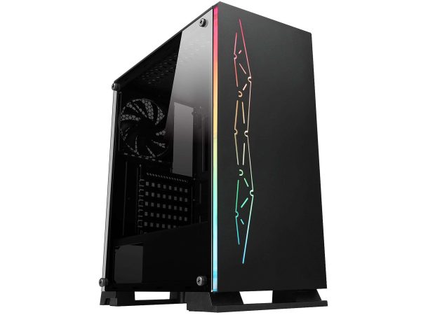 DIYPC ATX Mid Tower White - Black / 1 ARGB LED Srip