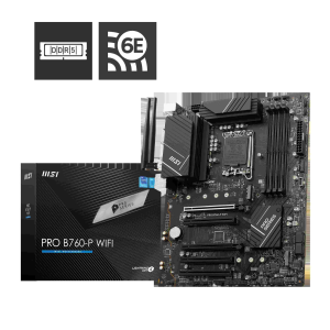 MSI B760 GAMING PLUS WIFI LGA 1700 (280) DDR5 ATX Motherboards - Intel,  SATA 6Gbps, Wi-Fi 6E, Bluetooth 5.3,  7.1 HD Audio, PCIe 4.0 x16, 2.5G LAN - PRO B760-P WIFI