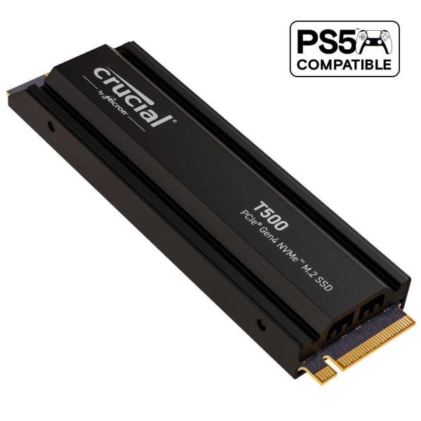 Crucial T500 1TB Gen4 NVMe M.2 Internal Gaming SSD, Up to 7300MB/s, laptop & desktop Compatible  - CT1000T500SSD8 - 2TB w/ Heatsink