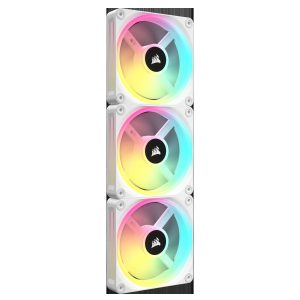 CORSAIR QX RGB Series, iCUE LINK QX120 RGB WHITE, 120mm Magnetic Dome RGB Fan, Starter  Kit