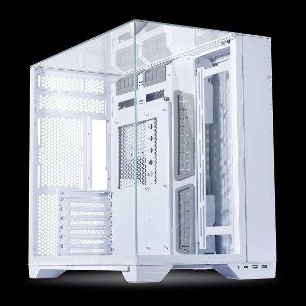LIAN LI O11 Vision White Aluminum / Steel / Tempered Glass ATX Mid Tower Computer Case ----- O11VW
