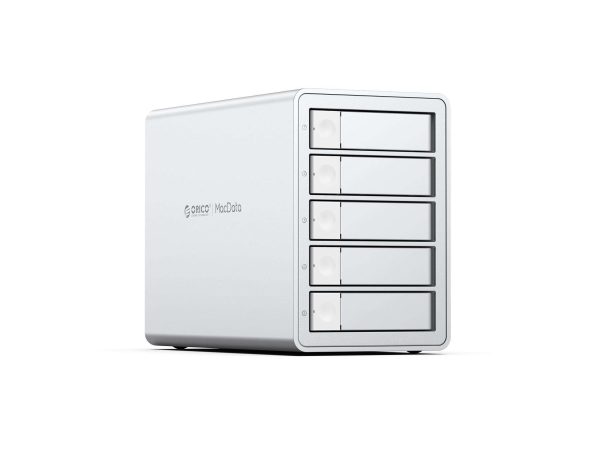 ORICO 5 Bay Hard Drive Enclosure Full Aluminum Type-C USB 3.1 Gen2 (10Gbp/s)  2.5/3.5 inch HDD SSD for Enterprise Class Data Storage, Support Daisy Chain 3559C3 - Silver,5 Bay,5 Bay DAS & Type C (9958C3)