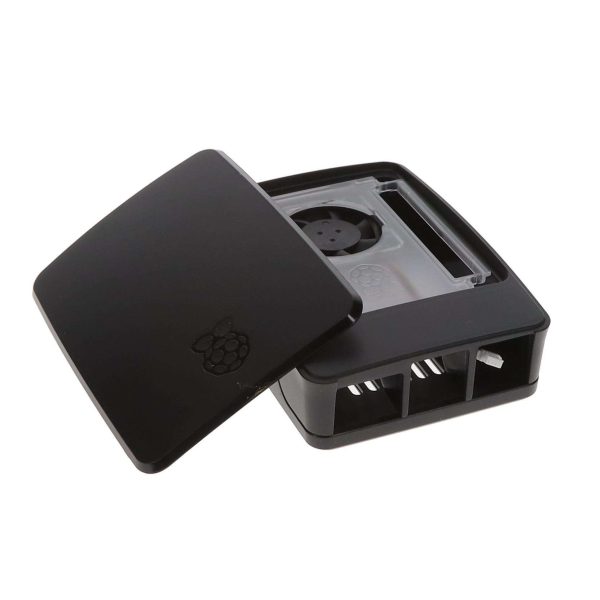 Raspberry Pi SC1160 Active Cooling PWM Fan Protection, Inbuilt fan case, Black-Grey