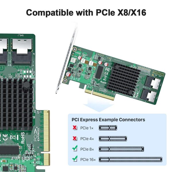 10Gtek For SAS 9211-8I unRAID HBA Card, w/ SAS2008 Chip PCI Express SAS,SATA HBA Card