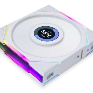 Lian Li UNI FAN TL LCD  Reverse Blade 120 RGB 3 pcs Pack Black Color ( controller included)- 12RTLLCD3B - 120 mm,White,120mm Reverse Single Fan - White