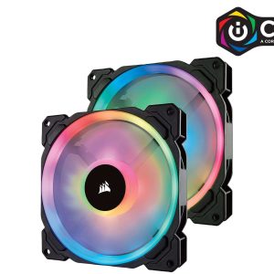 Case Fan - 140mm,Black,Dual Pack with Lighting Node Pro