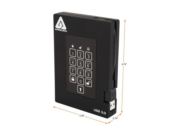 FIPS 140-2 Encrypted External Hard Drive With PIN Access
