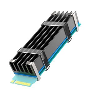 GLOTRENDS M.2 Heatsink for 2280 M.2 SSD, Fit for PC/PS5/PS5 Slim Installation, 22x70x3mm Aluminum Body, Including Thermal Pad - B set