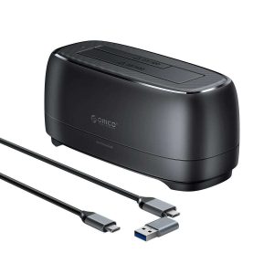 ORICO Dual Bay External Hard Drive Docking Station USB 3.0 to SATA with Duplicator/ Offline Clone Function HDD Dock for 2.5/3.5 inch HDD SSD Plug&Play Support UASP Max Up to 36TB - USB Type C,Single HDD,1 Bay,Without Clone Function