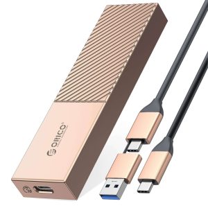 ORICO M.2 NVMe SSD Enclosure 40Gbps PCIe3.0x4 USB Type-C Aluminum Adapter, NVMe 2280 M-Key(B+M Key) External Solid State Drive Case,Compatible with Thunderbolt 3/4 USB3.2/3.1/3.0/Type C - Rose Gold,M.2 NVME SSD,USB 3.2 Gen2 (10Gbps)