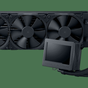 ASUS ROG Ryujin III 360 ARGB all-in-one liquid CPU cooler with 360mm radiator. Asetek 8th gen pump, 3x magnetic 120mm ARGB fans (Daisy Chain design), 3.5” LCD display - 3 Fan Slots (120 mm),Black,ROG RYUJIN III 360