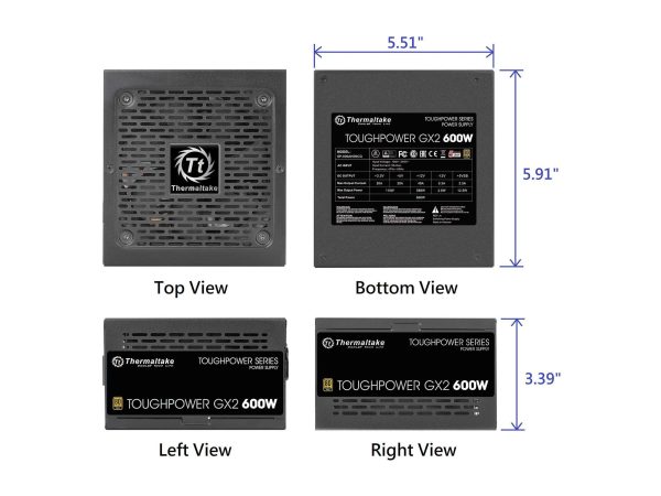 Thermaltake Toughpower GX2 Gold 600 W Non-Modular 80 PLUS GOLD Certified