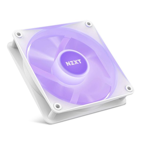 NZXT F120 RGB Core Fan - RF-C12TF-W1 - 120mm Hub-Mounted RGB Fan - Sublime RGB Lighting - PWM Control - Triple, 120mm Case Fan - White