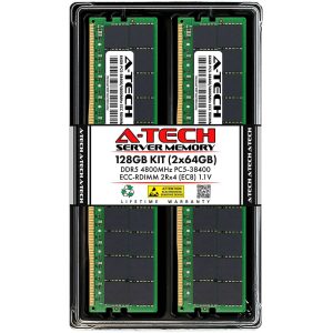 128GB (4x32GB) RAM for Dell PowerEdge T560, R660, R660xs, R6615, R6625, R760, R760xa, R760xd2, R760xs, R7615, R7625, R860, R960 | DDR5 4800MHz EC8 RDIMM PC5-38400 2Rx8 ECC Registered Server Memory Kit - 128GB (2 x 64GB)