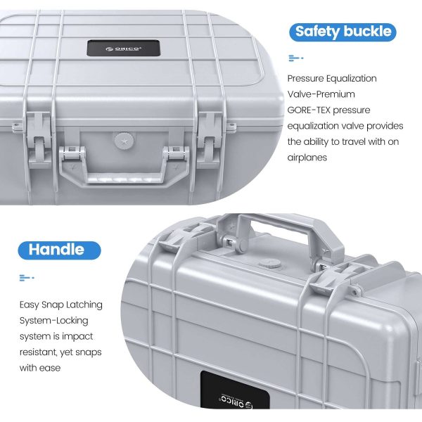 ORICO Hard Drive Case 3.5inch 20-Bay HDD/SSD Multi-Protection Storage Box Suitcase with Foam Shockproof Anti-Static MoistureProof Travel Bag -PSC L20