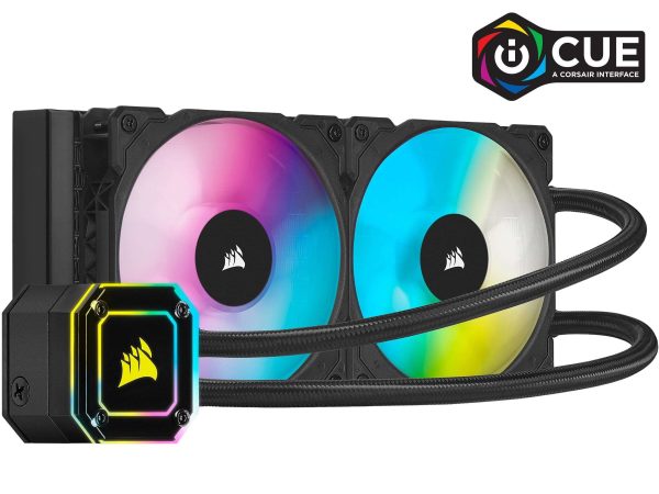 CORSAIR iCUE H100i ELITE CAPELLIX Liquid Cooling System - 2 Fan Slots (120 mm),Elite Capellix Series,RGB Pump + Fans