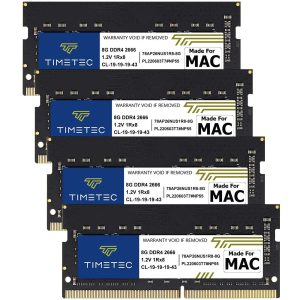 Timetec Hynix IC 32GB KIT(2x16GB) Compatible for Apple 2019 iMac 27-inch w/Retina 5K Display, Late 2018 Mac Mini DDR4 2666MHz PC4-21300 2Rx8 CL19 1.2V SODIMM Memory RAM Upgrade (32GB KIT(2x16GB)) - 32GB (4 x 8GB)