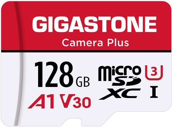 [Gigastone] Micro SD Card 32GB 5-Pack, Camera Plus, MicroSDHC Memory Card for Video Camera, Wyze Cam, Security Camera, Roku, Full HD Video Recording, UHS-I U1 A1 Class 10, up to 90MB/s, with Adapter - 128GB,Camera Plus,1-Pack