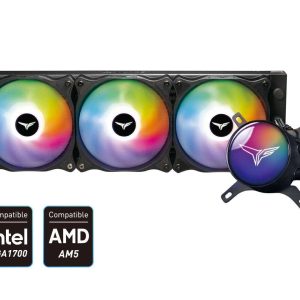 TEAMGROUP T-Force Siren GD360E AIO ARGB CPU Liquid Cooler 360mm, Compatible with AMD Ryzen AM5 / Intel LGA1700, All-in-One 4000 RPM Pump, Fan Speed 600-2000 RPM, White TB130602 - Black