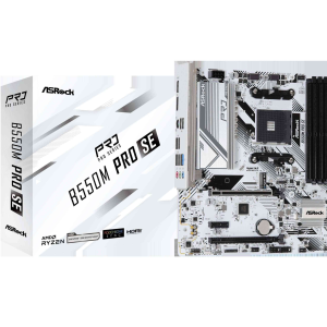 ASRock B550M Pro SE AM4 DDR4 SATA 6Gb/s 1 PCIe 4.0 x16 Micro ATX Motherboard