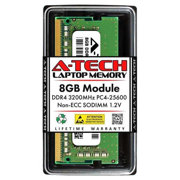 A-Tech 16GB (2x8GB) DDR4 2400MHz SODIMM PC4-19200 Non-ECC Unbuffered CL17 1.2V 260-Pin SO-DIMM Laptop Notebook Computer RAM Memory Upgrade Kit - 8GB,DDR4 3200 (PC4 25600),22